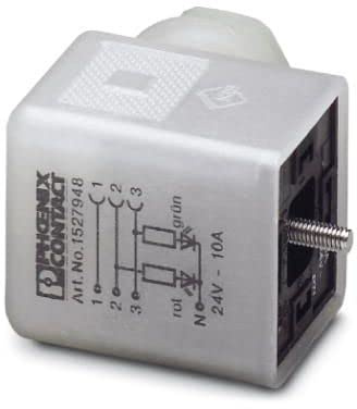 PHOENIX CONTACT SACC-V-5CON-PG9/AD-2L 24V Universal Ventilstecker mit 2 LEDs, 5 Polig, Ventilstecker AD (Druckschalter), Schraubanschluss, Kabelverschraubung Pg9, 6mm-8mm Kabelaußendurchmesser