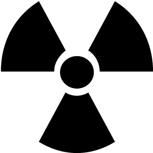 Samunshi® Radioaktiv Zeichen Aufkleber 25 x 25cm schwarz