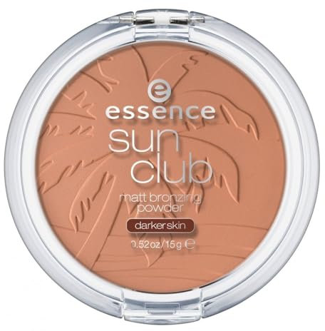 essence sun club matt bronzing powder, Bronzer, Nr. 02, Nude, mattierend, matt, für trockene Haut, für unreine Haut, vegan, ohne Alkohol, ohne Konservierungsstoffe, ohne Parabene, 1er Pack (15g)