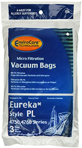 Eureka Electrolux Style PL Bodenstaubsaugerbeutel, Staubsaugerbeutel, Maxima Staubsauger, 62389, 62389A, EU-62389, 62389-6, 62480, 62389-g3, 4750, 4750A, 4760, 4760AZ, 12 Stück