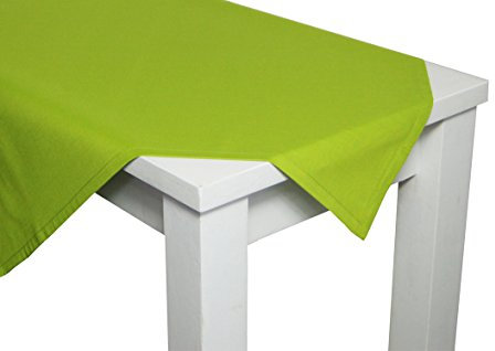 beties Farbenspiel Tischdecke ca. 130x200 cm - in interessanter Größen- und Farbauswahl - 100% Baumwolle für eine fröhlich Stimmung in Unifarben (Apfelgrün)