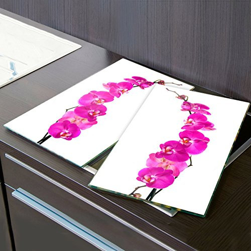 2er Set Herdabdeckplatten Orchideen