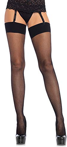 Leg Avenue Damen Spandex Fischnetzstrümpfe mit bequemem breitem Band