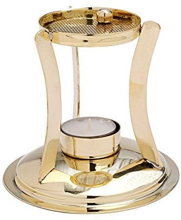 NKlaus Encensoir Tamis légèrement Intense Tealight Porte-encens Laiton Or 7581