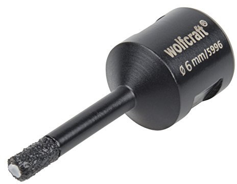 wolfcraft 5996000 - Trépan Diamant Ceramic - Profondeur de coupe 35 mm - Diamètre 6 mm - Compatibilité Carrelage