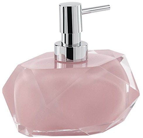 Gedy Chanelle Dosatore di sapone, resina, Rosa, 7,8 x 11,5 x 12,6
