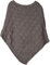 styleBREAKER Strick Poncho mit Zopfmuster, Rundhals Strickponcho, Grobstrick, Damen 08010040, Farbe:Taupe