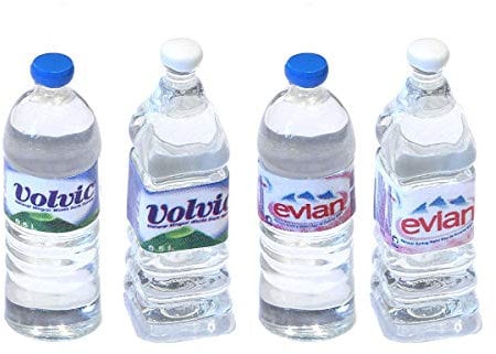 MyTinyWorld Set of 4 Dolls House Miniature Resin Water Bottles Age 14+