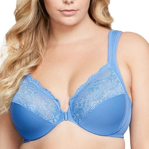 Glamorise Wonderwire Front-Closure Underwire Bra 1245 (Women's & Women's Plus) Blue