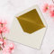 Kuverts in Naturweiß - 100 Stück - Brief-Umschläge DIN C6-114 x 162 mm - 11,4 x 16,2 cm - Naßklebung - matte Oberfläche & Gold-Metallic Fütterung - ohne Fenster - für Einladungen