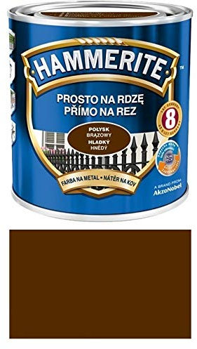 Hammerite Peinture de protection pour métal antirouille 250 ml Brillant Choix de couleurs (marron brillant)