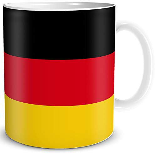 TRIOSK Tasse Flagge Deutschland Länder Flaggen Geschenk Germany Souvenir BRD für Reiselustige Frauen Männer Arbeit Büro Weltenbummler