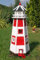 DEKO VERTRIEB BAYERN XL Premium Leuchtturm mit Solar LED Beleuchtung 1,1m rot/Weiss 110cm