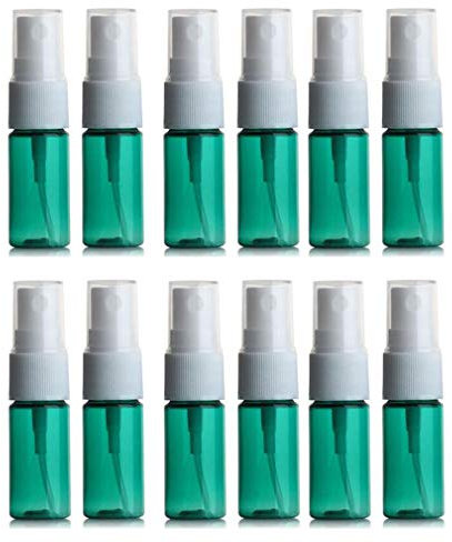 VASANA Lot de 12 petites bouteilles spray vides en plastique Vert brume fine 10 ml