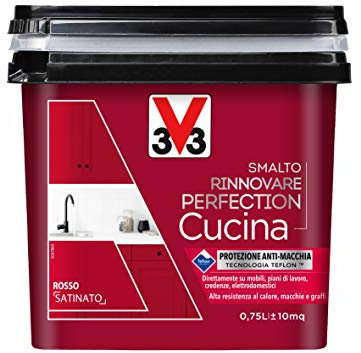 V33 SMALTO RINNOVARE PERFECTION CUCINA Rosso Satinato 0,75 L