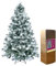 SHATCHI Pre-Lit Artificial Christmas Tree Lapland Fir-LED Lights, Snow Flocked PE/PVC Tips, Snowy Bushy Hinged Branches, Metal Stand for Xmas Home Decorations, Cool White, 150cm