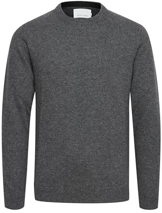 CASUAL FRIDAY CFKarl Herren Strickpullover Feinstrick Pullover mit Rippkragen Rippbündchen Regular fit, Größe:M, Farbe:Pewter Mix (50817)