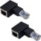 Duttek 90 Degree Ethernet Adapter, Left Angled RJ45 Male to Female Adapter Shielded Network Patch Connector Compatible with Switch, Modem, Router, PC, Network Printer, PS3,etc 2 Pack