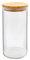 NERTHUS FIH 782-Tarro de Cristal con Tapa de Bambú, 1100 ml