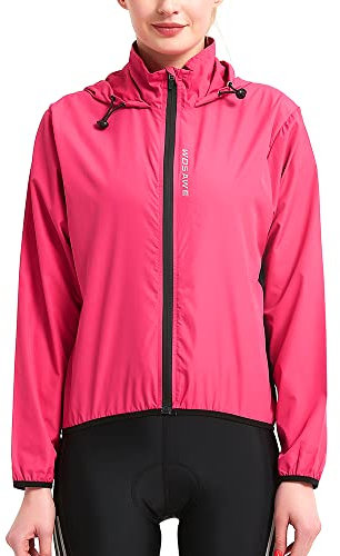 WOSAWE Veste de Cyclisme pour Femme, Respirant Léger Manteau avec Capuche pour Course à pied, Randonnée, Camping, équitation (Rose S)