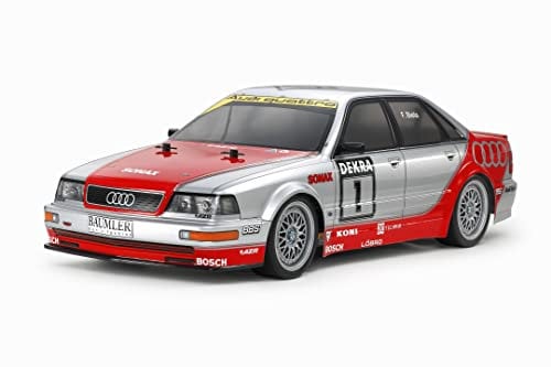 Tamiya 58699-1:10 Bausatz für RC Auto Audi V8 1992 Tourenwagen (TT-02), detaillierter Modellbausatz für ferngesteuertes Auto zum Zusammenbauen, ab 14 Jahre, unlackiert