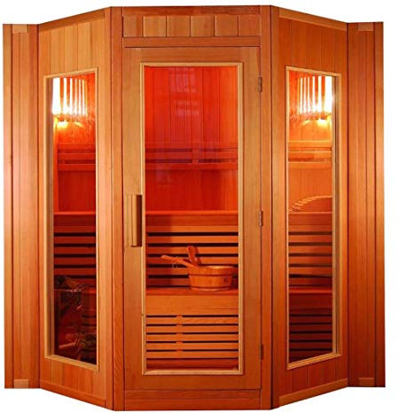 XXL Luxus Finnische Sauna SET Sauna inkl. Harvia Saunaofen Neustes Modell 2024 für 4 Pers.