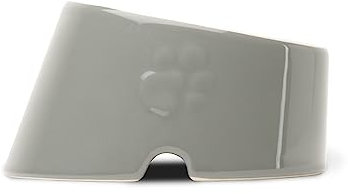 Scruffs Icon Slanted Stoneware Dog Bowl for Flat Faced Dogs 18 cm x 15 cm x 10.5 cm Grey