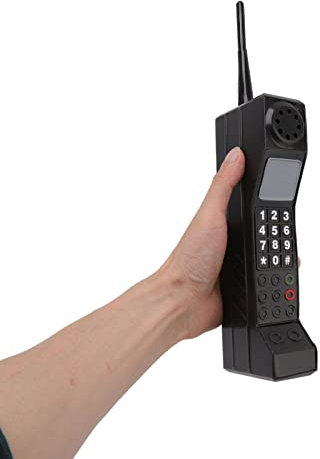 Supporto per Telefono Anni '90, Ornamento per Telefono Cellulare, Ornamento per Telefono Cellulare in Mattoni Retrò, Modello di Telefono Cellulare Retrò, per Decorazioni per Feste Anni '80 e(Nero)