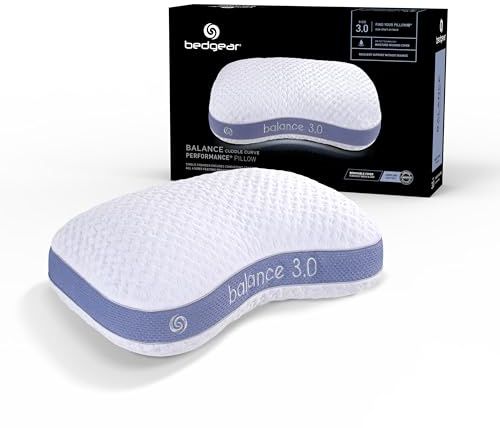 Bedgear Balance Cuddle Curve Performance Pillow - Size 3.0 - Moisture-Wicking Pillow for Side Sleepers - Medium Firmness Bed Pillow- Hypoallergenic, Washable Removable Cover - 20 W x 26 L x 6.5 H