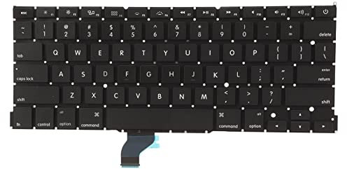 Zunate Tastaturersatz für OS Laptop Pro 13 Zoll A1502 Retina Me864 865 839 US-Tastatur, Copmpact-Ersatztastatur, Laptop-Reparaturteil, Aluminiumlegierung