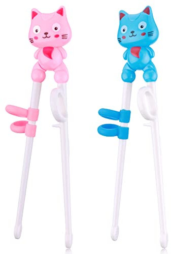 Abeillo 2 Pairs Animals Training Chopsticks for Kids Adults Beginners, Reusable Training Chopsticks with Chopstick Helper for Toddler Learning Chopstick