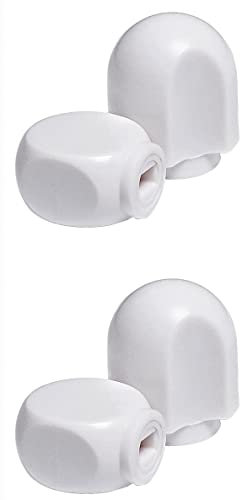 TJPoto Lot de 4 boutons de levier de verrouillage en plastique blanc et bouton de contrôle de vitesse pour mixeurs Kitchenaid