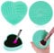AUAUY Makeup Brush Cleaning Mat, 2 Pack Silicone Makeup Cleaning Brush Scrubber Pad, Cosmetic Brush Cleaner with Suction Cup, Portable Cosmetic Clean Tools-Green