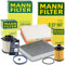 MANN-FILTER Inspektionspaket Filterset 1x Ölfilter, 1x Luftfilter, 1x Innenraumfilter (Aktivkohle), 1x Kraftstofffilter Kompatibel mit OPEL ASTRA J (P10), CASCADA (W13), ZAFIRA TOURER C (P12)