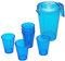 Juego de Jarra Omada Design de 2,1 L con Tapa y 6 Vasos de Agua de 275 ml, Línea Samba