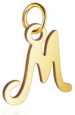 Bungsa Buchstaben Anhänger goldfarben A - Z Unisex aus 316L Edelstahl (M)
