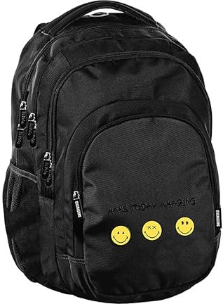 PASO SM23LB-2706, Schulrucksack SMILEY BeUniq, Black