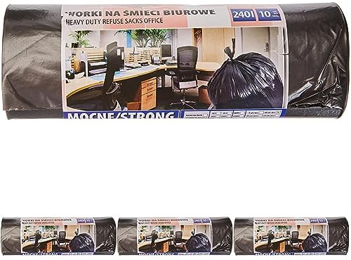 Office Products 22021252-05 Lot de 40 sacs poubelle solides et indéchirables en polyéthylène basse densité Noir Épaisseur du film 30 μm 240 l