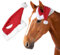 NRTFE Weihnachtsmütze für Pferd, Reiten, Weihnachten, Urlaub, Fleece-Kappe mit Glöckchen, Haustier-Kostüme, Weihnachten, Einohr, Schlupfschuh