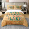 Seeleben 100% Baumwolle Bettbezug 155x220 Hecht Fisch Fischhaken Bettwäsche,Go Angelrute Tröster Bezug,Orange Braun Rustikale Kabine Lodge Holz Plank Bett Sets mit 1 Kissenbezug Schlafzimmer Dekor