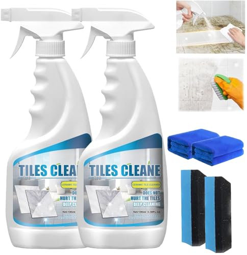 GLSAYZU Tile Grout Cleaner Sprayer, Rociador de Limpieza de lechada de Azulejos,Tile and Grout Cleaner, Stone Stain Remover Cleaner, Multi-Purpose Cleaner for Kitchen Bathroom (2PCS)