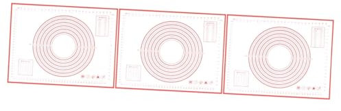 HOMSFOU 3pcs Oven Protector Mat Baking Mat with Measurements Pie Rolling Mat Baking Liners Dough Rolling Mat Silicone Non Slip Pastry Mat Non Stick Baking Mat Toaster Strudel Thicken Tray