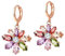 Homxi Boucle d'Oreille Pendante Mariage Femme,Boucles d Oreilles Femme Plaqué Or Rose Boucles d'Oreilles Fleur avec Zircone Cubique Boucle d'Oreilles Femme Or Rose