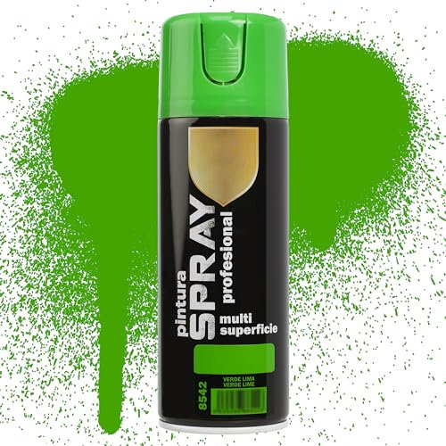 Etrexonline Pintura Spray Multicolor Profesional | 400ml | Adecuado para Metal, Madera & Plástico | Color Verde Lima | Secado Rápido | Paquete de 1