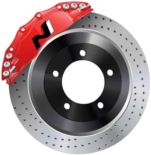 N Performance Bremssattel Aufkleber Hitzebeständig passend für Hyundai Farbe hintere für i30N, i20N, Kona N Performance 7 x 3 cm