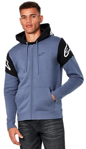 Alpinestars Velocity Hoodie Kapuzenpullover für Herren Fleece Sweatshirt mit Kapuze Schieferblau/Schwarz XL
