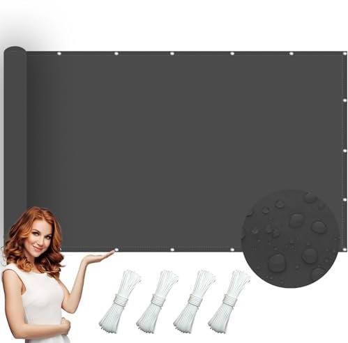 Schattierungsnetz Schattiernetz 2 x 5 m FeuchtigkeitsbeständigSonnensegel für Gartenpavillon UV-Schutz BeschattungWasserabweisend Sonnensegel für Pflanze Pergola Zaun, Anthrazit