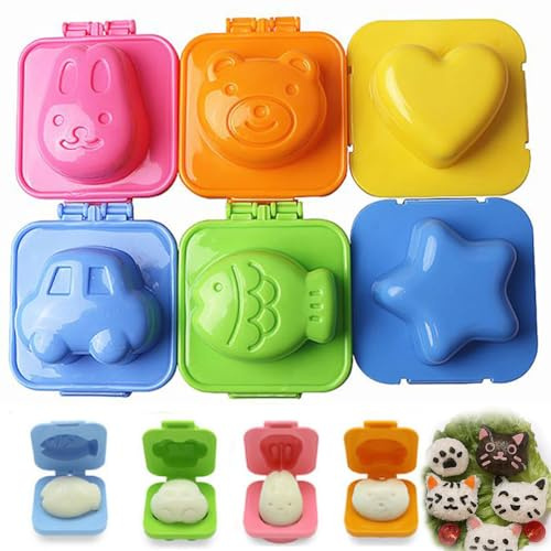 Boiling Egg Mould, Boiled Egg Mould, 3D Boiled Egg Mould, Cartoon Fish Car Heart Rabbit Bento Mold Bento Mold for Sushi Rice Mold DIY Rice Mold Accessories