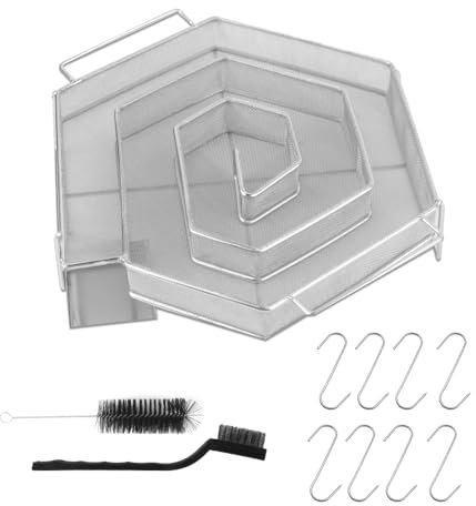 XPJBKC Générateur De Fumée Froide pour Fumoir, Serpentin Fumoir a Froid Acier 304 Inoxydable, Générateur de Fumée avec 8 Crochets et 2 Brosses, Serpentin pour Fumoir Dans Barbecues, Fumeurs, Grils