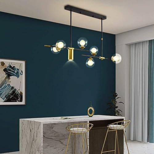 HAvern Chandelier, Nordic Gold Creative Glass Bubble Chandelier,Iron Craft Paint Lamp Body,G9 Bulb,Modern Minimalist Decorative Pendent Lamps,Living Room Light Fixture